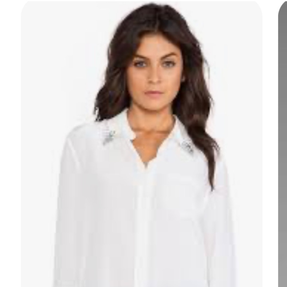 Equipment femme jewelled collar 100% silk blouse